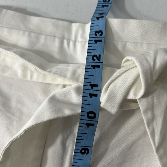 Ann Taylor Shorts Womens 14 White Scalloped High Rise Tie Tapered Leg Minimalist - Picture 6 of 10